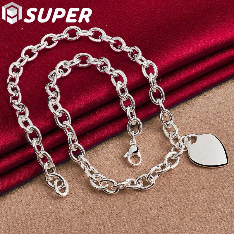 925 Sterling Silver 18 Inch Chain Heart Card Pendant Necklace For Women Man Wedding Engagement Fashion Jewelry
925 Sterling Silver 18 Inch Chain Heart Card Pendant Necklace For Women Man Wedding Engagement Fashion Jewelry