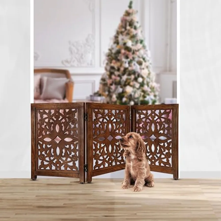 Lightnpro Wooden Pet Gate - Decorative Carved Foldable Dog Gate Extra-Wide Freestanding Indoor Safety Fence for Dogs and Cats P
Lightnpro Wooden Pet Gate - Decorative Carved Foldable Dog Gate Extra-Wide Freestanding Indoor Safety Fence for Dogs and Cats P
