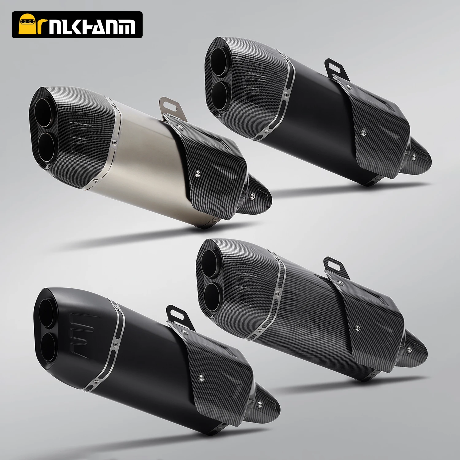 51mm motorcycle exhaust system AK modified with dual escape outlet muffler and insulation board for R1250GS Z900 DL1050 NK250
51mm motorcycle exhaust system AK modified with dual escape outlet muffler and insulation board for R1250GS Z900 DL1050 NK250