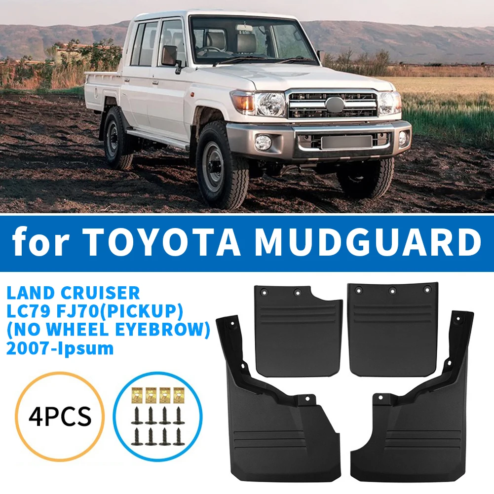 for Toyota Land Cruiser LC79 FJ70 Pickup Truck (No Wheel Eyebrow) Mudguard Splash Guards Fender Front Rear Mudflaps Accessories
for Toyota Land Cruiser LC79 FJ70 Pickup Truck (No Wheel Eyebrow) Mudguard Splash Guards Fender Front Rear Mudflaps Accessories