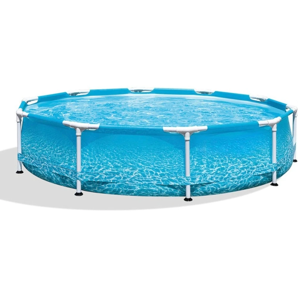 Large Round Above Ground Swimming Pool with Reinforced Sidewalls and Metal Frame for Backyard or Outdoor Use, 10 Foot by 30 Inch
Large Round Above Ground Swimming Pool with Reinforced Sidewalls and Metal Frame for Backyard or Outdoor Use, 10 Foot by 30 Inch