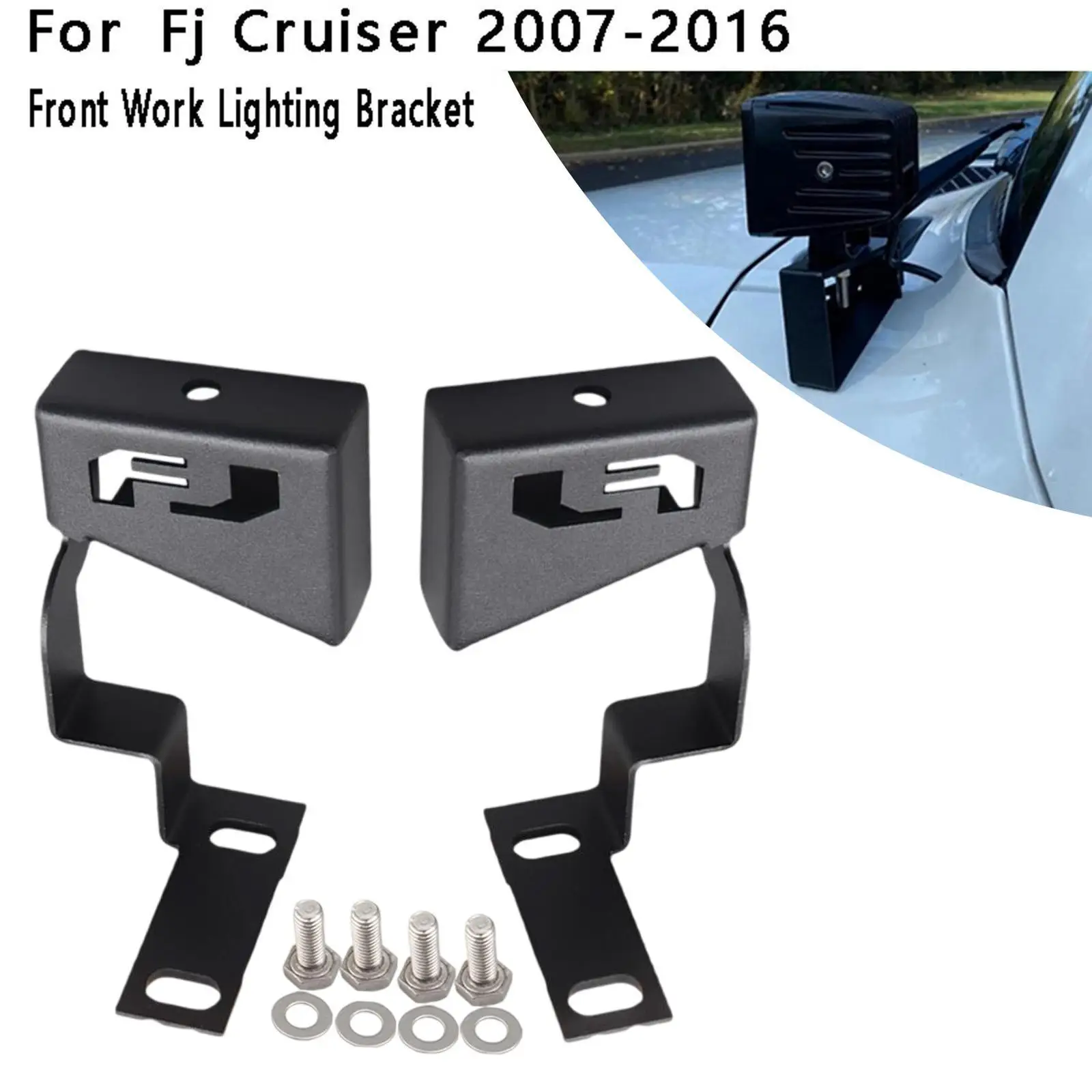 Windshield LED Work Light Holder Kit Bracket Set LED Spotlights Work Light Mount Hood Light Bracket for FJ Cruiser 2007-2016
Windshield LED Work Light Holder Kit Bracket Set LED Spotlights Work Light Mount Hood Light Bracket for FJ Cruiser 2007-2016