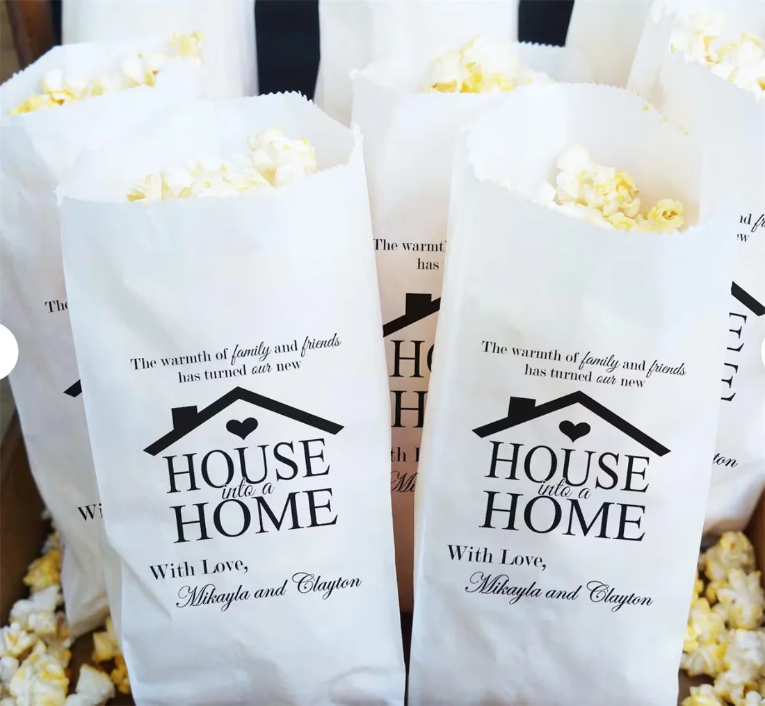 Set Of 50 Housewarming Party Favor Bags, Popcorn Bar, New House - Grease Resistant - Custom Names
Set Of 50 Housewarming Party Favor Bags, Popcorn Bar, New House - Grease Resistant - Custom Names