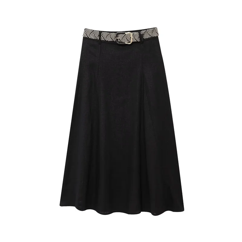 Women's Skirt New Summer 2025 Black A-Hem Maxi Skirt Characteristic Belt Decoration Casual and Versatile Personality and Fashion
Women's Skirt New Summer 2025 Black A-Hem Maxi Skirt Characteristic Belt Decoration Casual and Versatile Personality and Fashion