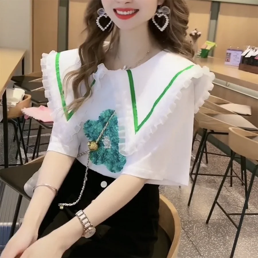 Summer Women's Loose Short Sleeve T-Shirt Half Sleeve Unique Design Korean Style Straight Cut Slimming Effectiveness Commute ...
Summer Women's Loose Short Sleeve T-Shirt Half Sleeve Unique Design Korean Style Straight Cut Slimming Effectiveness Commute ...