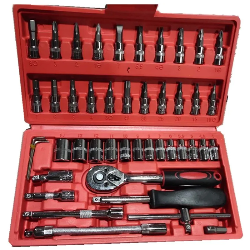 Auto repair combination set 46-piece manual hardware tool set, machine repair sleeve wrench
Auto repair combination set 46-piece manual hardware tool set, machine repair sleeve wrench