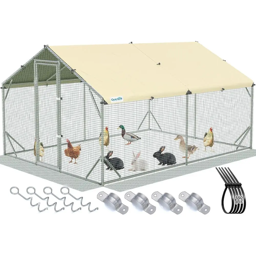 Large Heavy-Duty Outdoor Chicken Coop with Walk-in Access, Predator-Proof, Water-Resistant, UV-Protected Cover
Large Heavy-Duty Outdoor Chicken Coop with Walk-in Access, Predator-Proof, Water-Resistant, UV-Protected Cover