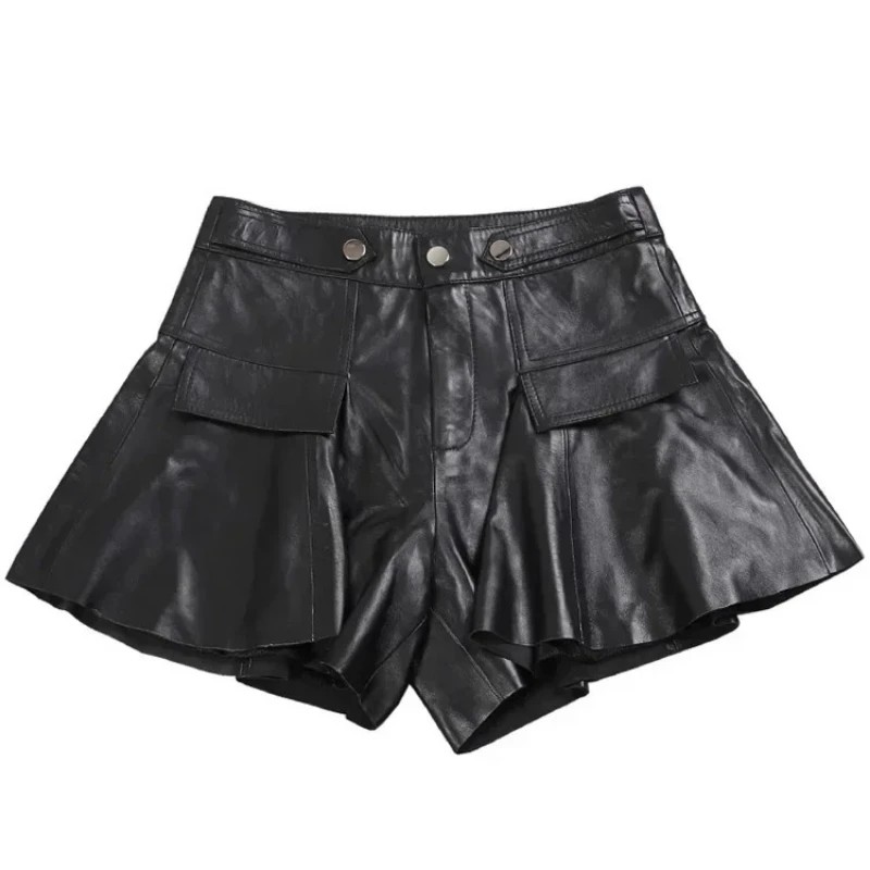 High Quality Real Sheepskin Leather Shorts for Women Wide Leg Short Summer2024 Female High Waist Shorts Ropa Mujer Zjt2394
High Quality Real Sheepskin Leather Shorts for Women Wide Leg Short Summer2024 Female High Waist Shorts Ropa Mujer Zjt2394