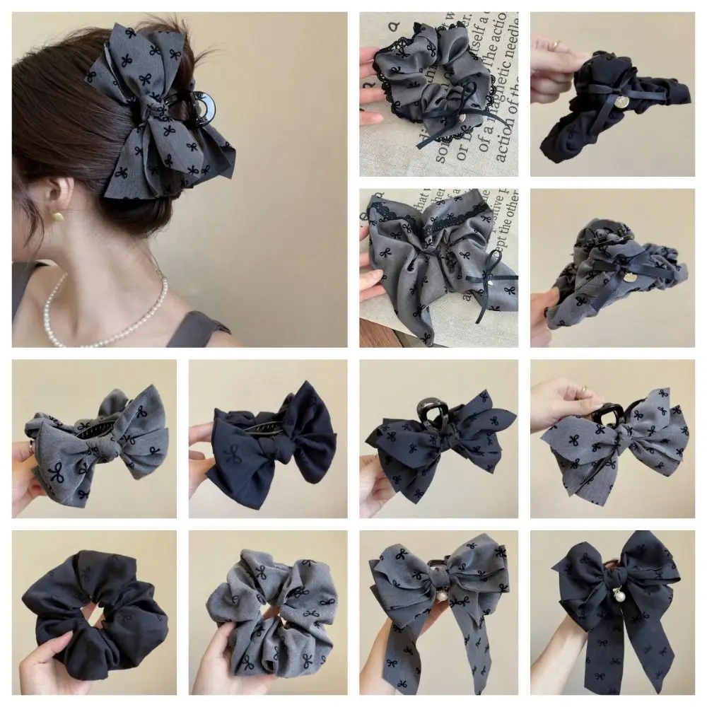 Headwear Silk Ribbon Grey Cloth Shark Clip Pearl Satin Large Intestine Hair Rope Black Acrylic Grey Hair Ropes Girls
Headwear Silk Ribbon Grey Cloth Shark Clip Pearl Satin Large Intestine Hair Rope Black Acrylic Grey Hair Ropes Girls