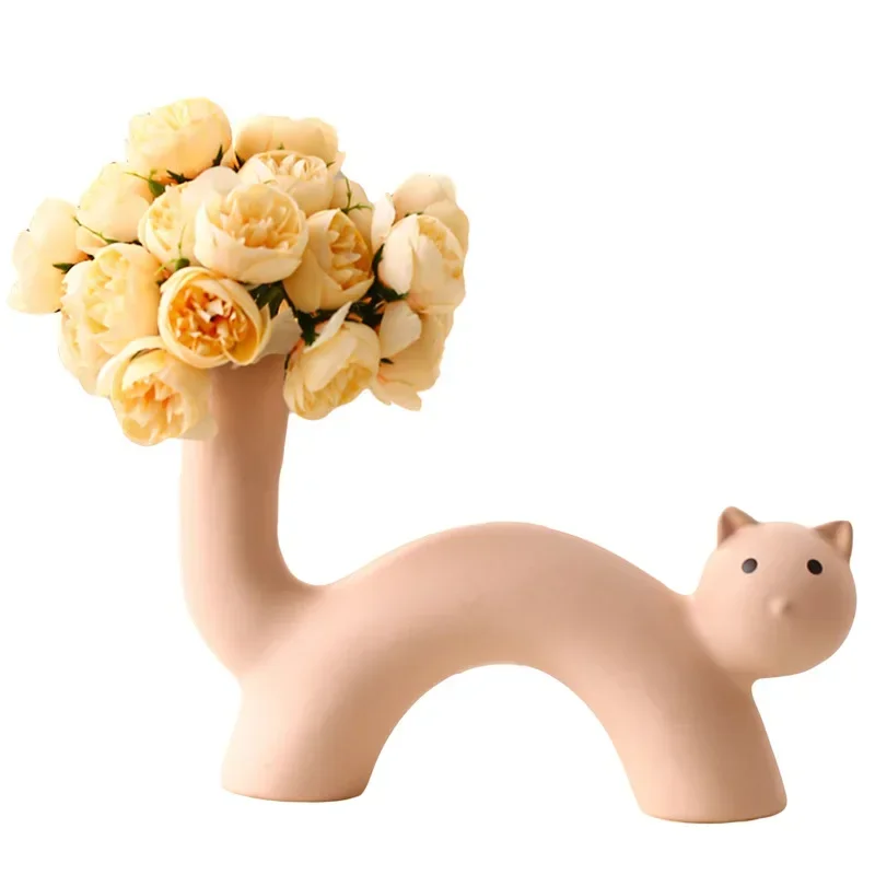 Cream wind art ceramic vase cute cat vase flower arrangement simulation flower device living room desktop ornament
Cream wind art ceramic vase cute cat vase flower arrangement simulation flower device living room desktop ornament