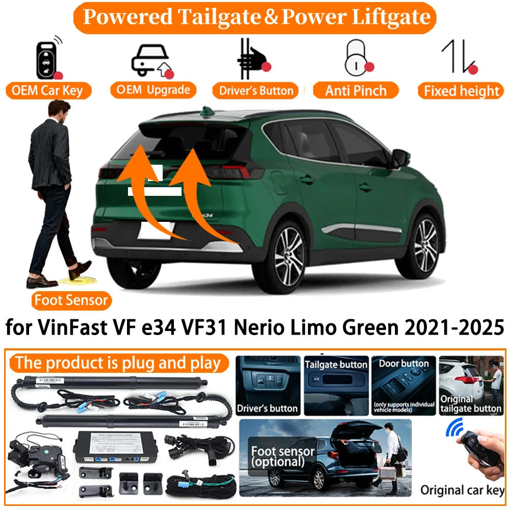 Car Powered Tailgate system for VinFast VF e34 VF31 Nerio Limo Green 2021-2025 Auto Electric Power Tailgate Tail Gate Lift kit
Car Powered Tailgate system for VinFast VF e34 VF31 Nerio Limo Green 2021-2025 Auto Electric Power Tailgate Tail Gate Lift kit