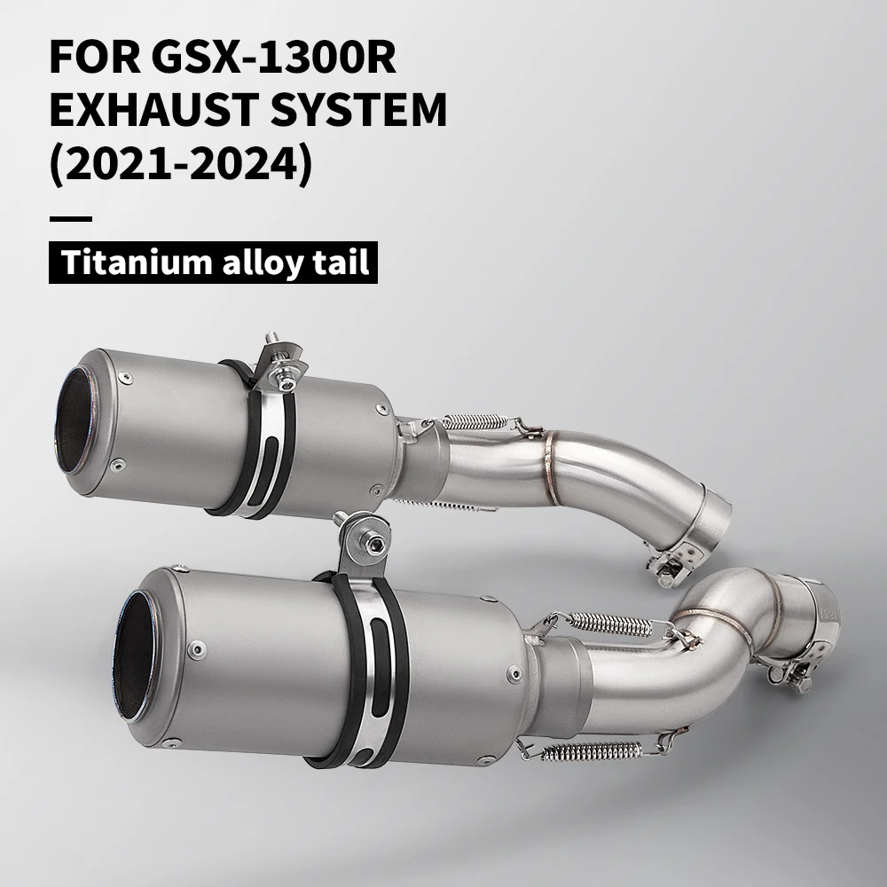 Suitable for Falcon Hay GSX1300R GSX-1300RR 51mm stainless steel/titanium alloy tail modified double exhaust pipe set 2021-2024
Suitable for Falcon Hay GSX1300R GSX-1300RR 51mm stainless steel/titanium alloy tail modified double exhaust pipe set 2021-2024