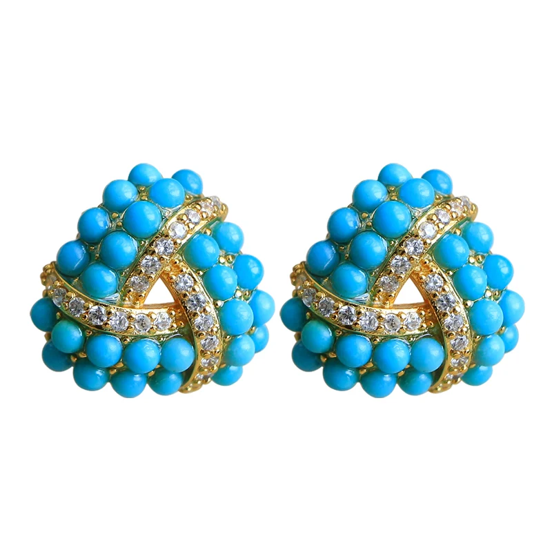 Turquoise Earrings Natural Raw Ore Blue Gem Earrings S925 Sterling Silver Earrings Unique Retro High-end Ear Studs
Turquoise Earrings Natural Raw Ore Blue Gem Earrings S925 Sterling Silver Earrings Unique Retro High-end Ear Studs
