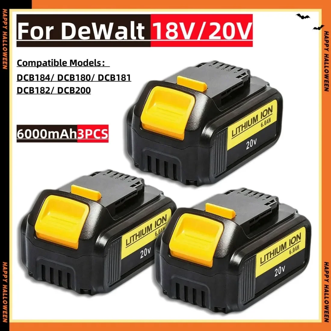 Для DeWalt DCB200 18 в/20 в 6000 мАч литиевая сменная батарея для Dewalt DCB184 DCB200 DCB182 DCB180 DCB181 DCB182 DCB201 DCB206
Для DeWalt DCB200 18 в/20 в 6000 мАч литиевая сменная батарея для Dewalt DCB184 DCB200 DCB182 DCB180 DCB181 DCB182 DCB201 DCB206