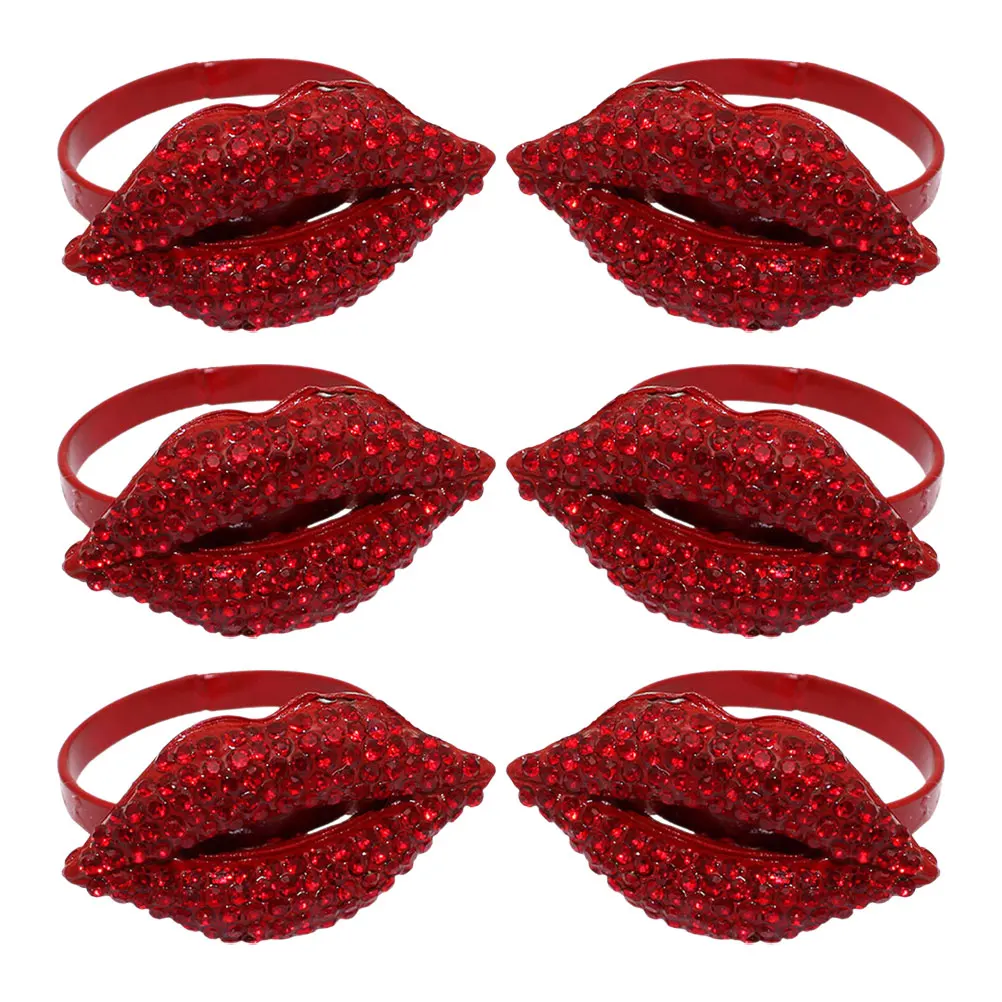 6pcs Napkin Rings Lip-shaped Red Heart Design Elegant Table Setting Valentine Romantic Dining Decor Kitchen Bar Accessories
6pcs Napkin Rings Lip-shaped Red Heart Design Elegant Table Setting Valentine Romantic Dining Decor Kitchen Bar Accessories