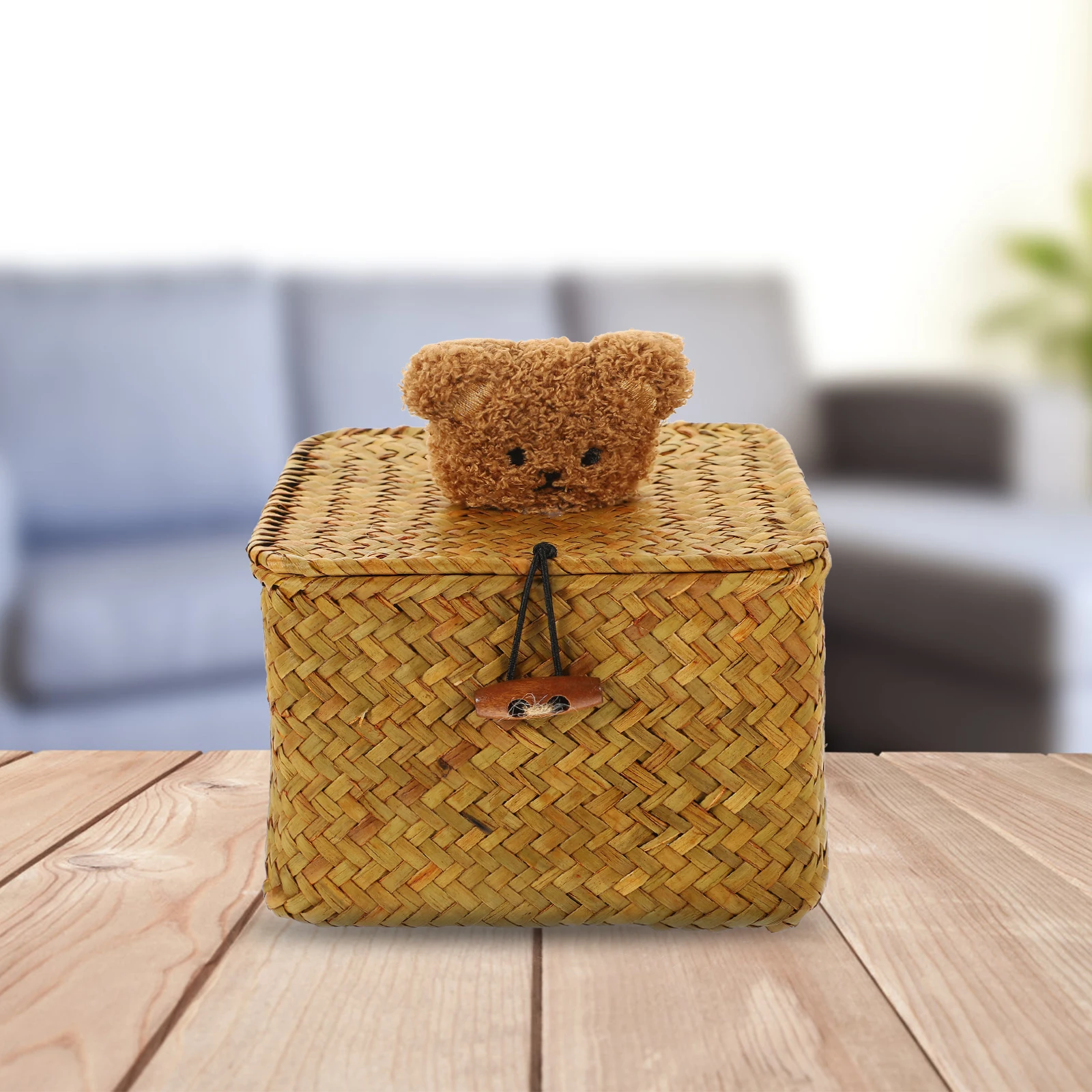 Cartoon Bear Storage Box Small Woven Basket Lid Sturdy ganizer for Snacks Candies Fruit Books Toys Home Decoration
Cartoon Bear Storage Box Small Woven Basket Lid Sturdy ganizer for Snacks Candies Fruit Books Toys Home Decoration