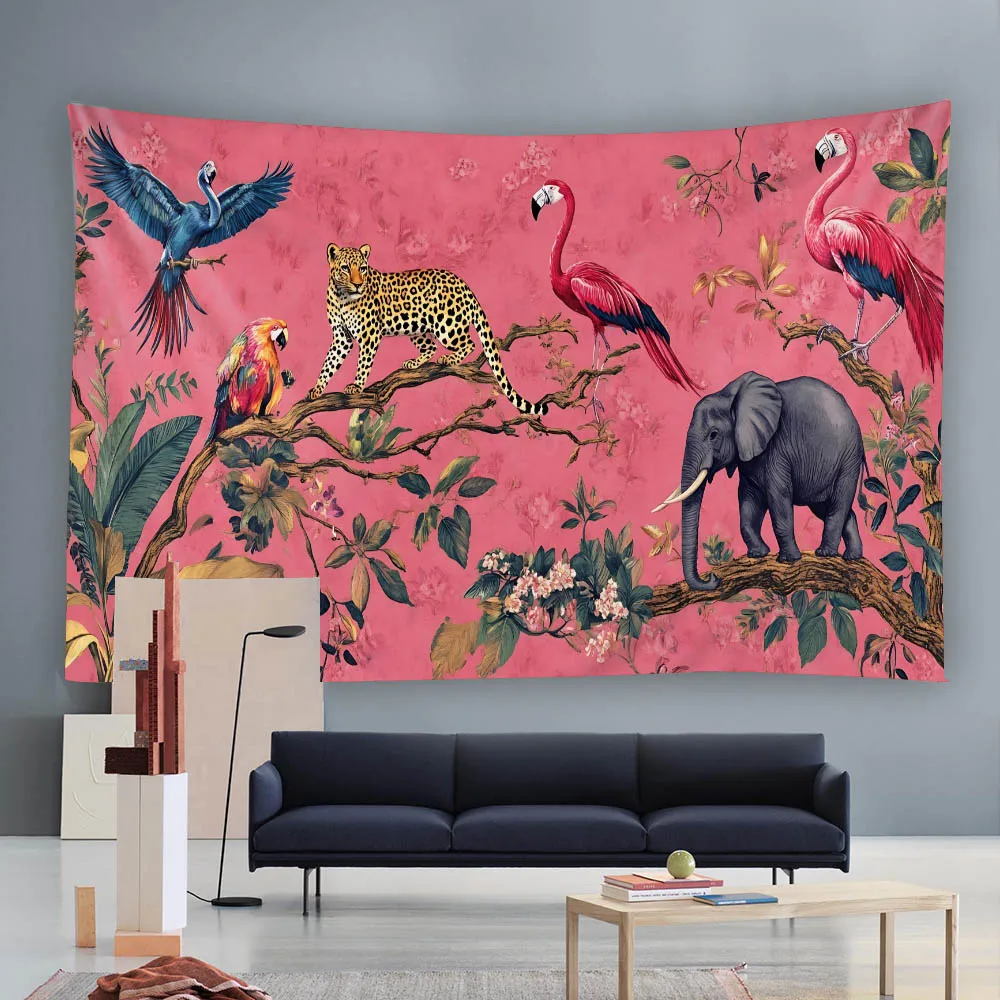 Tropical Rainforest and Bird Animal Wall Hanging Tapestry Lush Jungle Scene, European Flower and Bird Background Wall Decoration
Tropical Rainforest and Bird Animal Wall Hanging Tapestry Lush Jungle Scene, European Flower and Bird Background Wall Decoration
