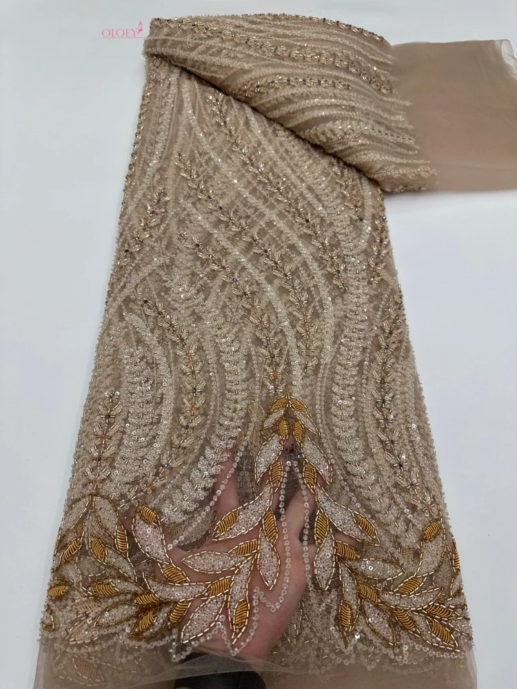 OLOEY Newest Luxury Heavy Bead Lace High Quality Net African Sequin Lace Fabric Embroidery Dresses for Wedding Bridal
OLOEY Newest Luxury Heavy Bead Lace High Quality Net African Sequin Lace Fabric Embroidery Dresses for Wedding Bridal