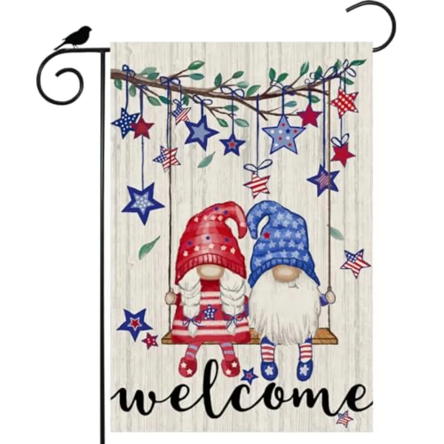 Welcome Tree Swing Gnomes Stars Patriotic America 4th of July Memorial Day Independence Day Garden Flag Yard Flag Double Sided
Welcome Tree Swing Gnomes Stars Patriotic America 4th of July Memorial Day Independence Day Garden Flag Yard Flag Double Sided