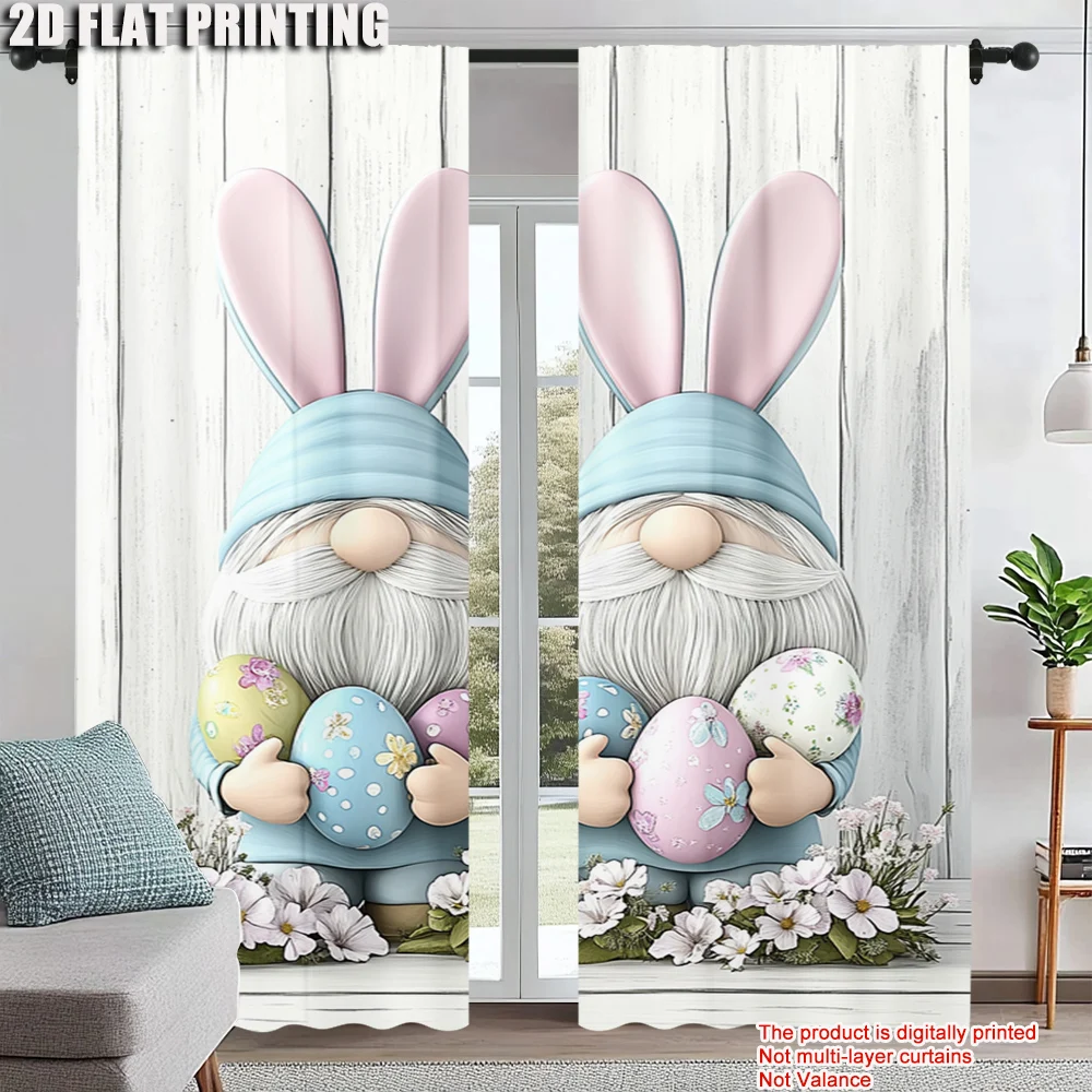 2Pcs Easter Egg Gnome Rabbits Printed Window Curtain For Bedroom Office Kitchen Living Room And Study Rod Hole Window
2Pcs Easter Egg Gnome Rabbits Printed Window Curtain For Bedroom Office Kitchen Living Room And Study Rod Hole Window