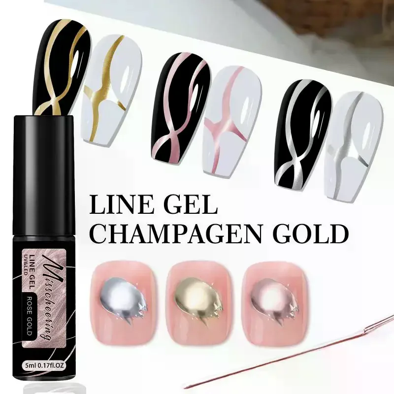 Gold Silver Metallic Liner Paint Gel Nail Polish Chrome Mirror Metal Effect Super Bright French UV LED Semi Permanent Nail Gel
Gold Silver Metallic Liner Paint Gel Nail Polish Chrome Mirror Metal Effect Super Bright French UV LED Semi Permanent Nail Gel