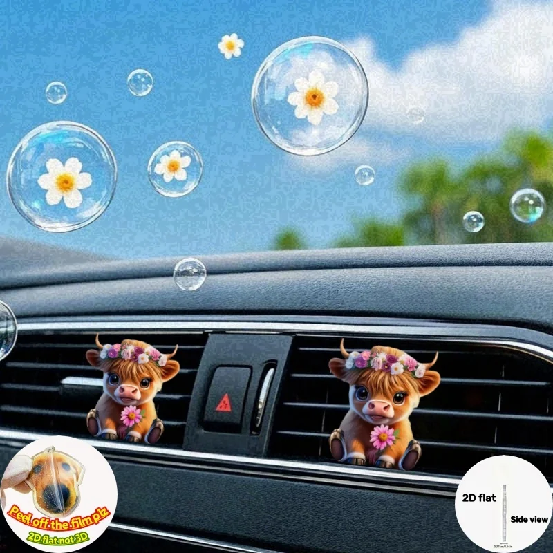2D Highland Cattle Wearing a flower wreath Acrylic Car Air Freshener Lasting Fragrance Aromatherapy Diffuser festival gift
2D Highland Cattle Wearing a flower wreath Acrylic Car Air Freshener Lasting Fragrance Aromatherapy Diffuser festival gift