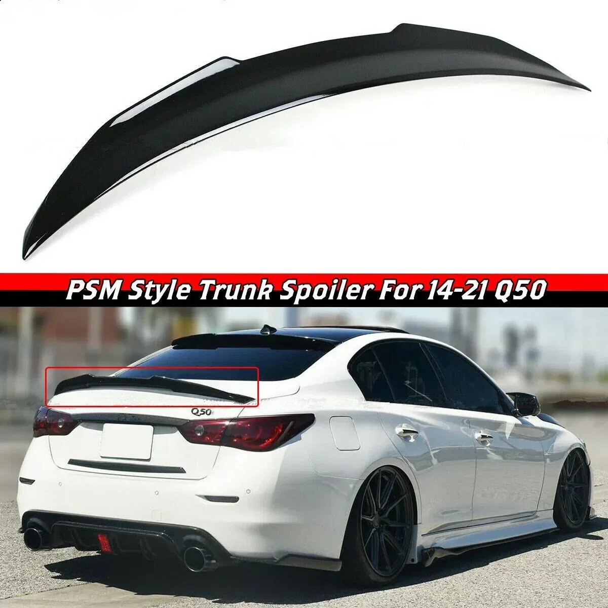 Black/Carbon Q50 Rear Wing Lip Car Rear Trunk Boot Lip Wing Extension For Infiniti Q50 2014-2021 Rear Wing Spoiler Lip Body Kit
Black/Carbon Q50 Rear Wing Lip Car Rear Trunk Boot Lip Wing Extension For Infiniti Q50 2014-2021 Rear Wing Spoiler Lip Body Kit