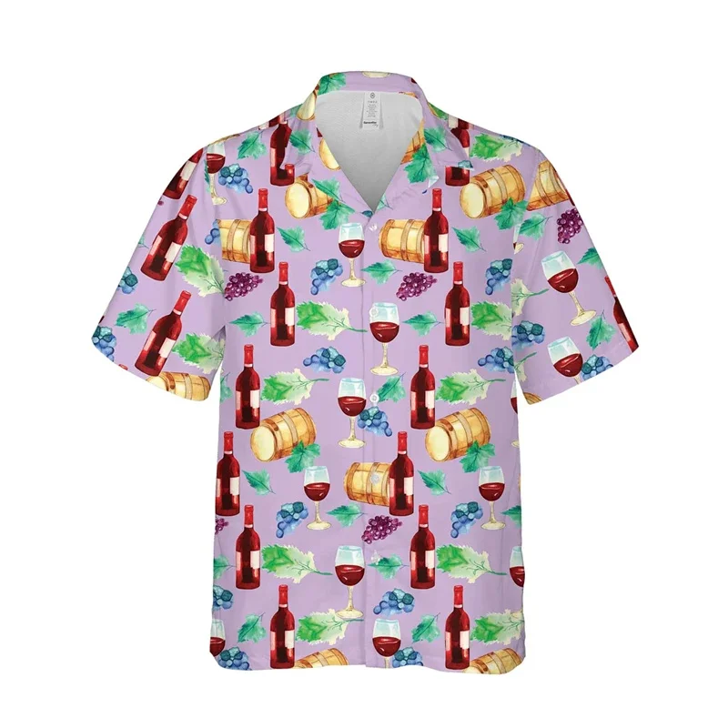 Fruits Pattern Hawaiian Shirt Men Red Wine 3D Printed Short Sleeve Shirts Summer Vacation Blouses Loose Aloha Shirts Lapel Tops
Fruits Pattern Hawaiian Shirt Men Red Wine 3D Printed Short Sleeve Shirts Summer Vacation Blouses Loose Aloha Shirts Lapel Tops