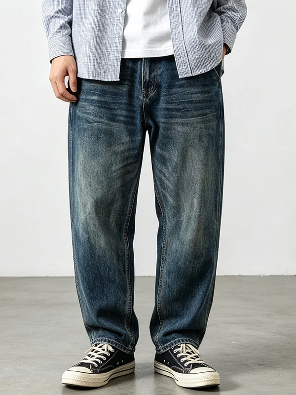 Retro American Waed Denim Jeans Men's Heavy Straight Loose Casual All-Match Long Pants Autumn Faion Thi Cotton Jeans
Retro American Waed Denim Jeans Men's Heavy Straight Loose Casual All-Match Long Pants Autumn Faion Thi Cotton Jeans