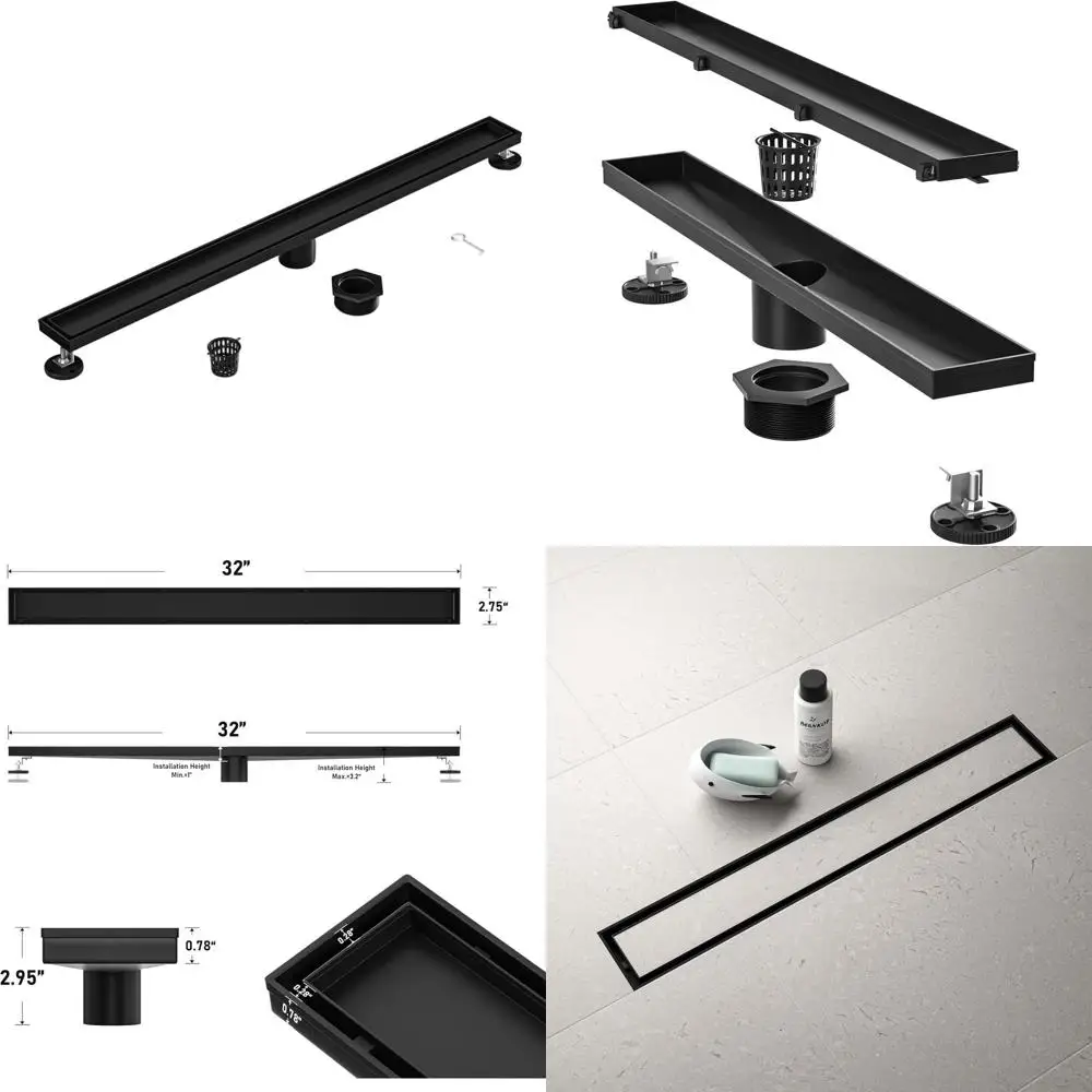 Матовый черный линейный душевой трап из нержавеющей стали 304 (32 дюйма) | Плитка, встраиваемая в основание | Сетка для волос в комплекте | Обновите свою ванную комнату
Матовый черный линейный душевой трап из нержавеющей стали 304 (32 дюйма) | Плитка, встраиваемая в основание | Сетка для волос в комплекте | Обновите свою ванную комнату