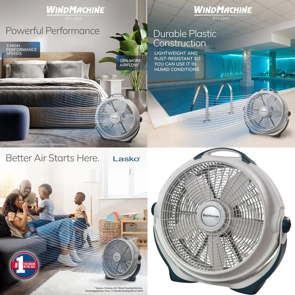 20-дюймовый серый 3-скоростной вентилятор-циркулятор воздуха, модель 3300 - Мощная воздуходувка
20-дюймовый серый 3-скоростной вентилятор-циркулятор воздуха, модель 3300 - Мощная воздуходувка