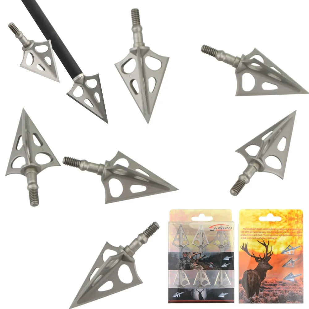 6pcs Sharp Stainless Steel Broadhead 106Grain Arrowhead Arrow Tips for Archery Bow Outdoor Hunting Shooting Arrow Accessories
6pcs Sharp Stainless Steel Broadhead 106Grain Arrowhead Arrow Tips for Archery Bow Outdoor Hunting Shooting Arrow Accessories