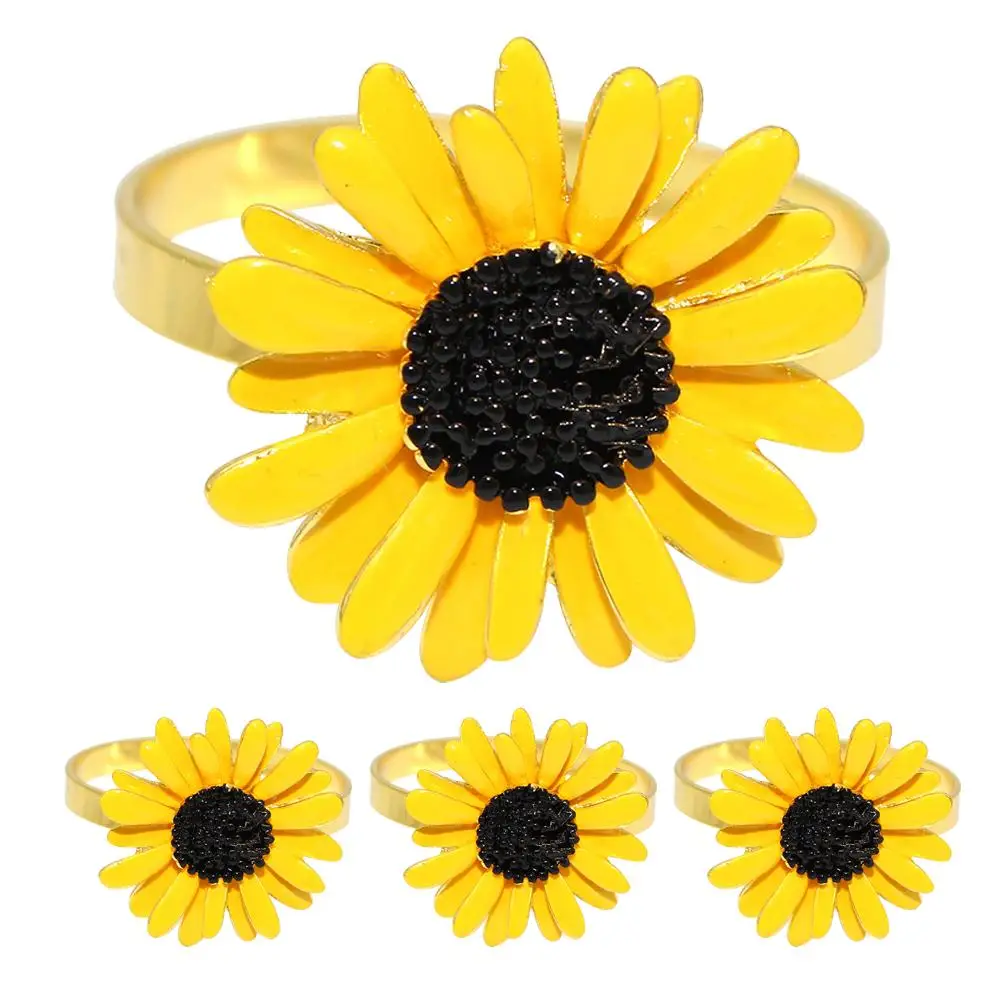 4pcs Sunflower Rings Vibrant Yellow Fall Decor Napkin Bands Thanksgiving Wedding Bands Cloth Table Settings
4pcs Sunflower Rings Vibrant Yellow Fall Decor Napkin Bands Thanksgiving Wedding Bands Cloth Table Settings