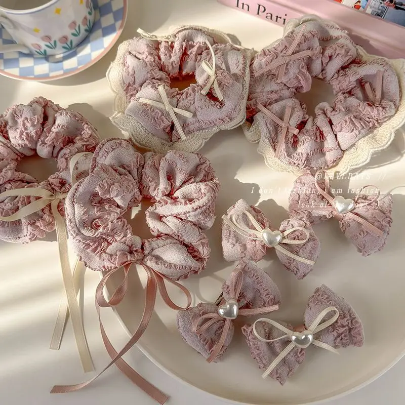 Fabric Bow Hair Clip Lace Elastic Scrunchie Pink Sweet Gentle Soft Premium Non Slip Durable Comfortable for Daily Hair Styling
Fabric Bow Hair Clip Lace Elastic Scrunchie Pink Sweet Gentle Soft Premium Non Slip Durable Comfortable for Daily Hair Styling