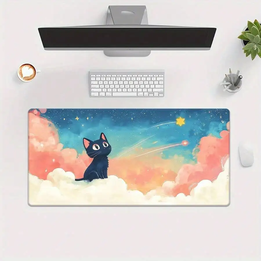 XXL Rubber Mouse Pad With Cute Black Cat On Clouds And Starry Sky Design For Office Gaming Desk
XXL Rubber Mouse Pad With Cute Black Cat On Clouds And Starry Sky Design For Office Gaming Desk