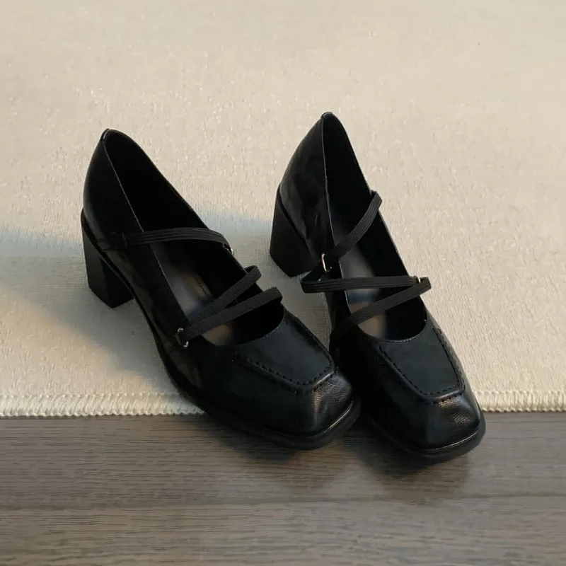 Premium Women's Black Square Toe Block Heel Mary Jane Shoes 2026 New Elastic Strap Pumps for Work Party Dress Zapatillas Mujer
Premium Women's Black Square Toe Block Heel Mary Jane Shoes 2026 New Elastic Strap Pumps for Work Party Dress Zapatillas Mujer