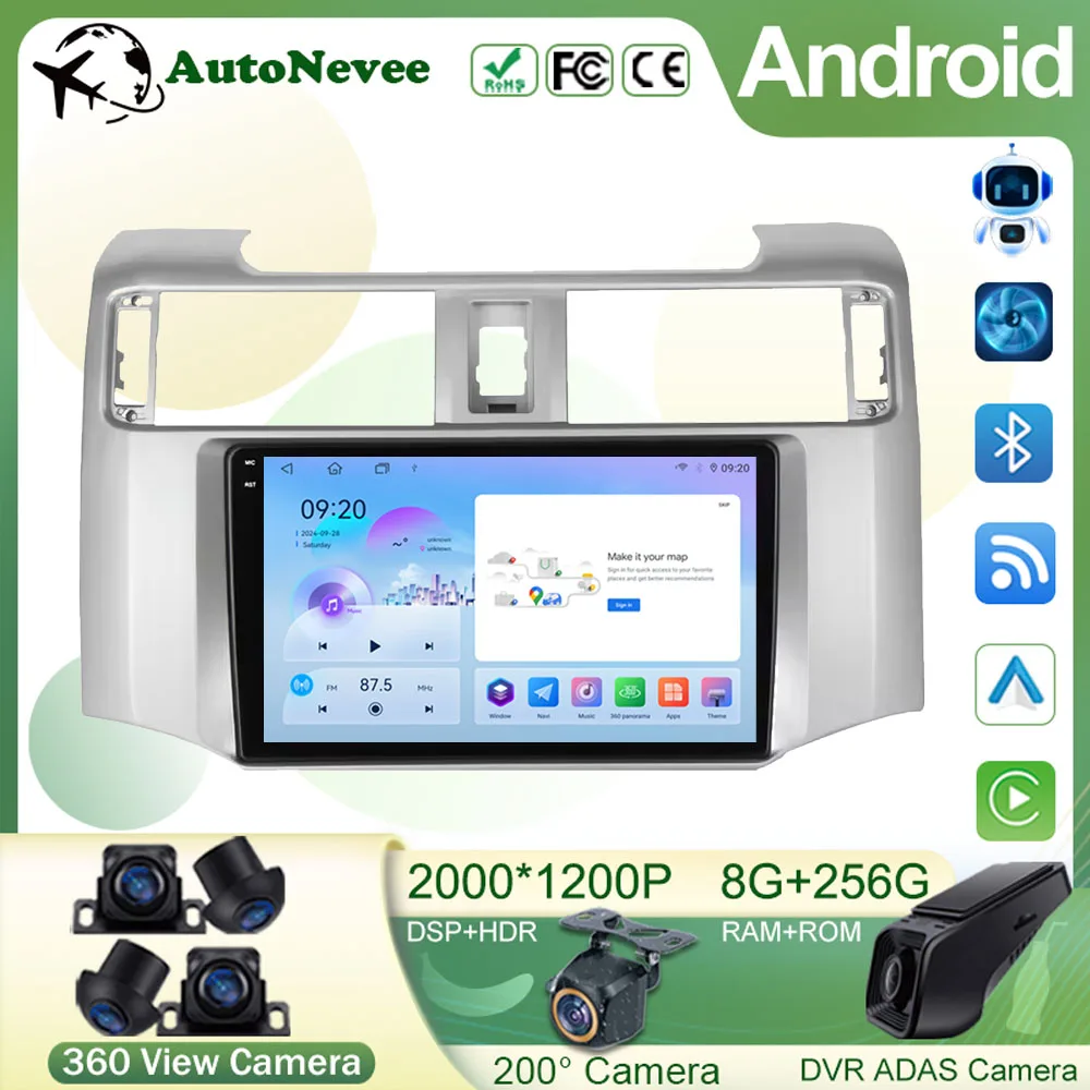  Автомобильное радио Android 15 для Toyota 4Runner 2009 2010-2020 головное устройство 4G WIFI мультимедийный видеоплеер GPS NAVI QLED Qualcomm
Автомобильное радио Android 15 для Toyota 4Runner 2009 2010-2020 головное устройство 4G WIFI мультимедийный видеоплеер GPS NAVI QLED Qualcomm