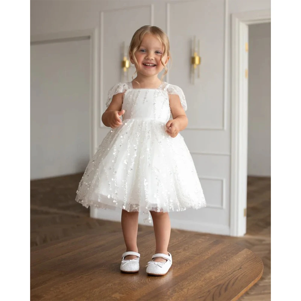 Kids' Dresses Flower Girl Dress Girl Dresses White Sequin Tulle Puff Sleeve A-Line Gown Backless Bow Wedding Party Toddler
Kids' Dresses Flower Girl Dress Girl Dresses White Sequin Tulle Puff Sleeve A-Line Gown Backless Bow Wedding Party Toddler