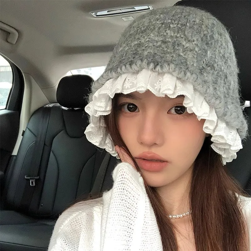 Ladies' Bucket Hats Korean Lace Solid Color Simple Verstaile Kawaii Cute Knitted Hats Winter Thicken Warm Versatile Cap For Girl
Ladies' Bucket Hats Korean Lace Solid Color Simple Verstaile Kawaii Cute Knitted Hats Winter Thicken Warm Versatile Cap For Girl