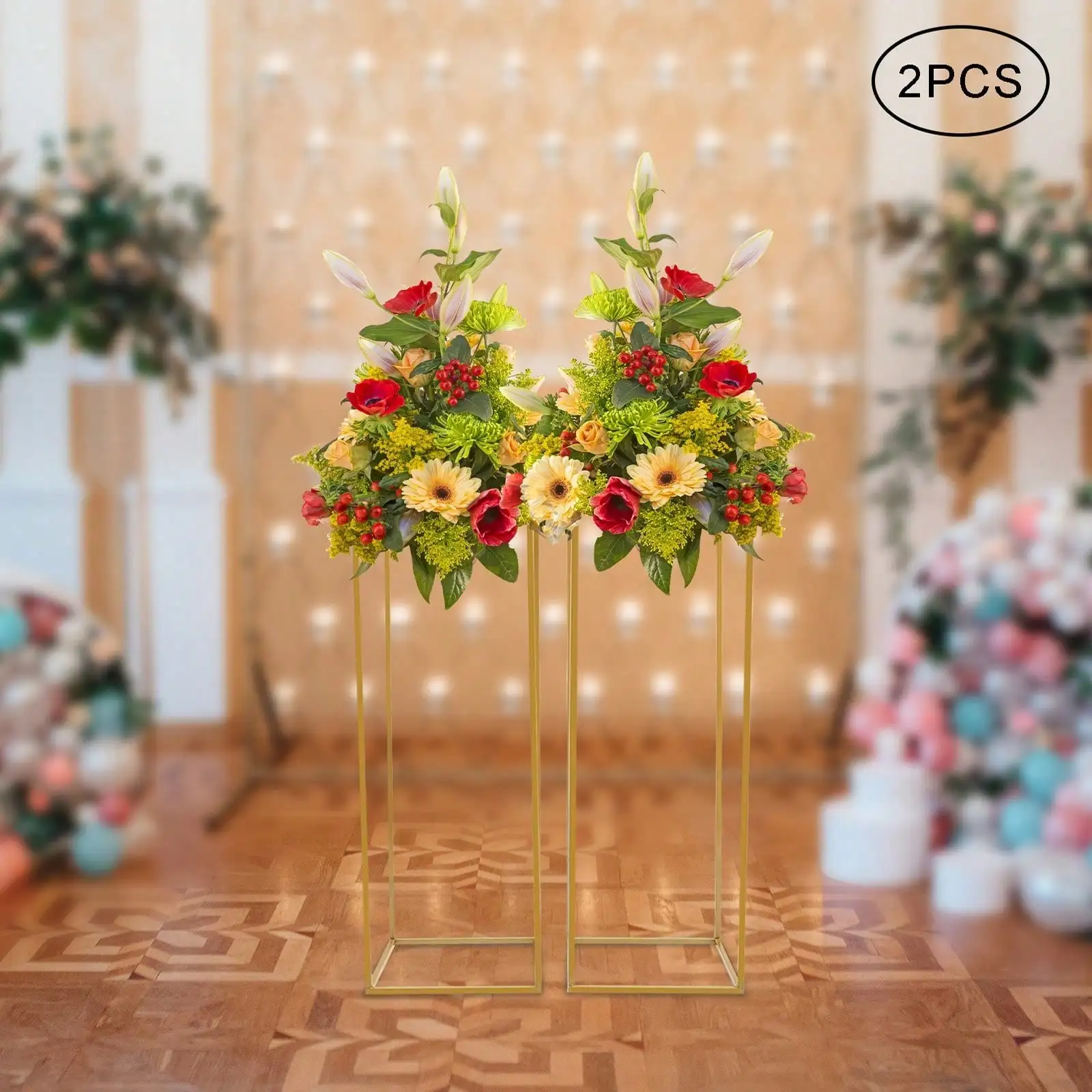 2Pc Wedding Flower Stand Gold Flower Holder Rectangular Flower Rack Flower Vase Stand Prop Metal Art Geometric Column
2Pc Wedding Flower Stand Gold Flower Holder Rectangular Flower Rack Flower Vase Stand Prop Metal Art Geometric Column