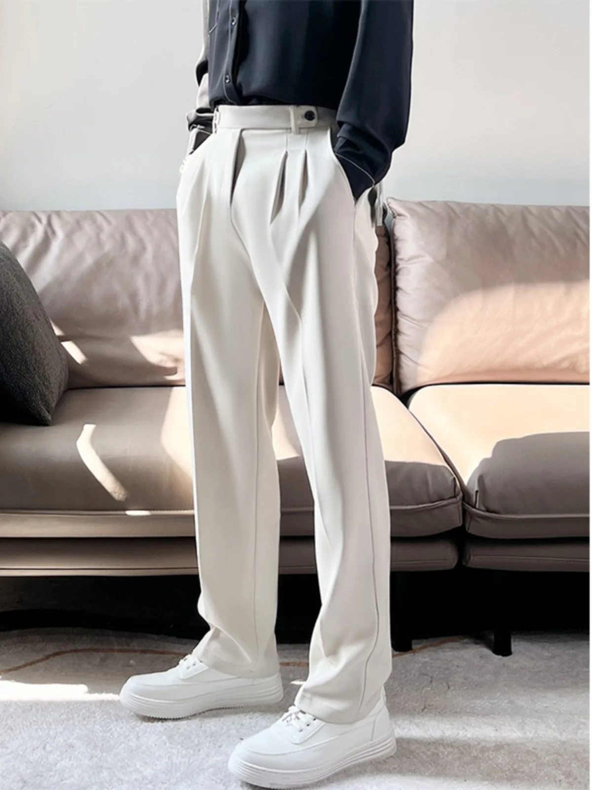 Ele Drapey Men's Trousers Briti Sle Casual Loose Personali Straight Leg Long Pants High-End Feel Young ular
Ele Drapey Men's Trousers Briti Sle Casual Loose Personali Straight Leg Long Pants High-End Feel Young ular