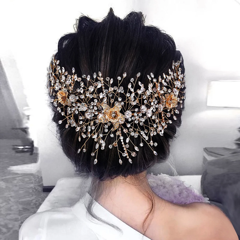 Fashion Baroque Gold Silver Alloy Flower Pattern Clear Crystal Hair Accessories Hairband for Women Bride Famel Weeding Party
Fashion Baroque Gold Silver Alloy Flower Pattern Clear Crystal Hair Accessories Hairband for Women Bride Famel Weeding Party