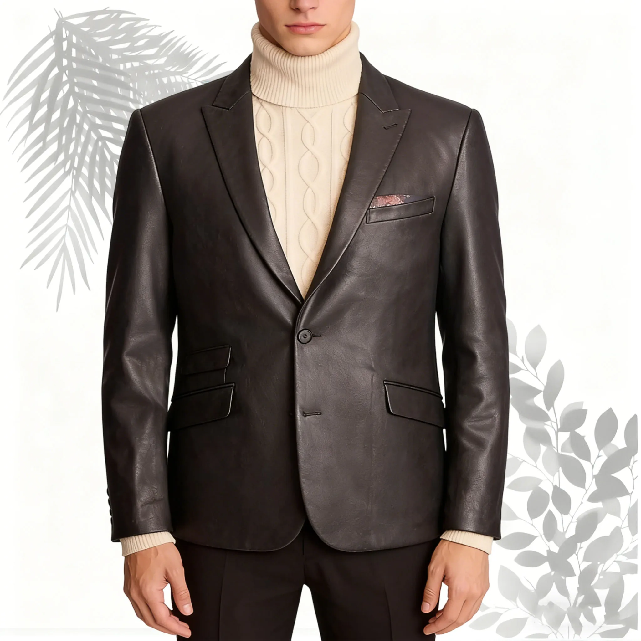 Autumn Coffee Men's PU leather jacket Single breasted lapel slim fit man coat business casual banquet men's tailcoat
Autumn Coffee Men's PU leather jacket Single breasted lapel slim fit man coat business casual banquet men's tailcoat