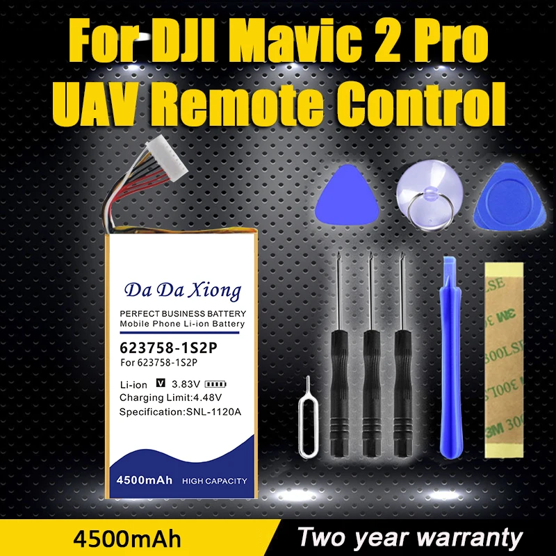 DaDaXiong 4500mAh 623758-1S2P Battery For DJI Mavic 2 Pro UAV Remote Control + Tool
DaDaXiong 4500mAh 623758-1S2P Battery For DJI Mavic 2 Pro UAV Remote Control + Tool