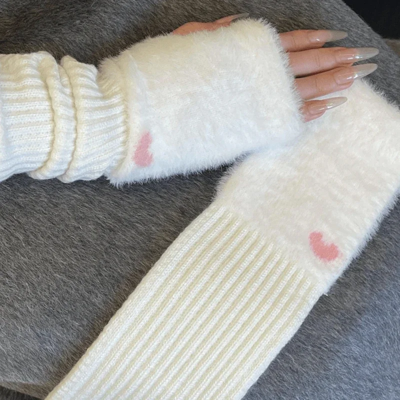 Women Plush Knitted Gloves Half Finger Arm Cover Lolita Mink Fleece Soft Long Glove Girl Warmer Winter Mittens Fingerless Gloves
Women Plush Knitted Gloves Half Finger Arm Cover Lolita Mink Fleece Soft Long Glove Girl Warmer Winter Mittens Fingerless Gloves