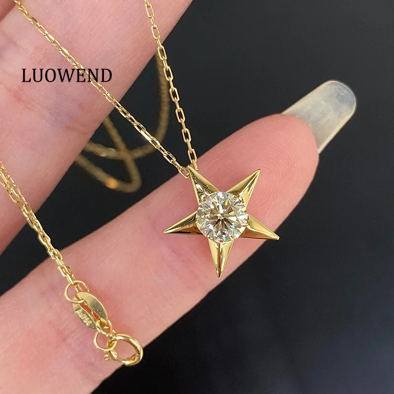 LUOWEND 18K Yellow Gold Necklace Women Romantic Shiny Style 0.70carat Real Natural Diamond Pendant Necklace High Party Jewelry
LUOWEND 18K Yellow Gold Necklace Women Romantic Shiny Style 0.70carat Real Natural Diamond Pendant Necklace High Party Jewelry