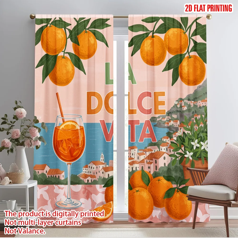 2pcs 2D flat printing Party Curtains La Dolce Vita Oranges Polyester Without Electricity Festive Holiday for New Year and
2pcs 2D flat printing Party Curtains La Dolce Vita Oranges Polyester Without Electricity Festive Holiday for New Year and