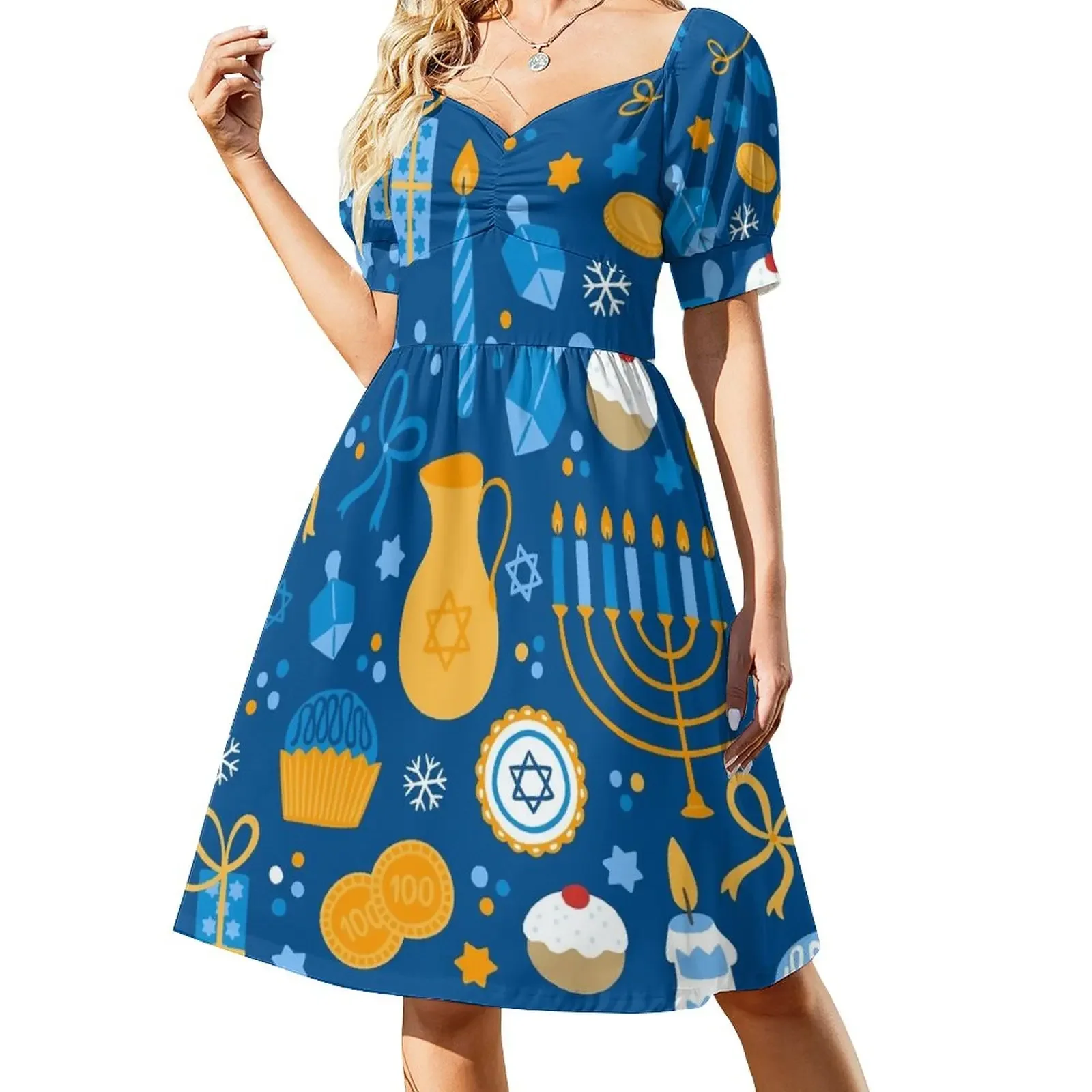 Happy Hanukkah Pattern Short-Sleeved Dress summer dress women 2025 elegant chic women dresses promotion summer dress daily
Happy Hanukkah Pattern Short-Sleeved Dress summer dress women 2025 elegant chic women dresses promotion summer dress daily