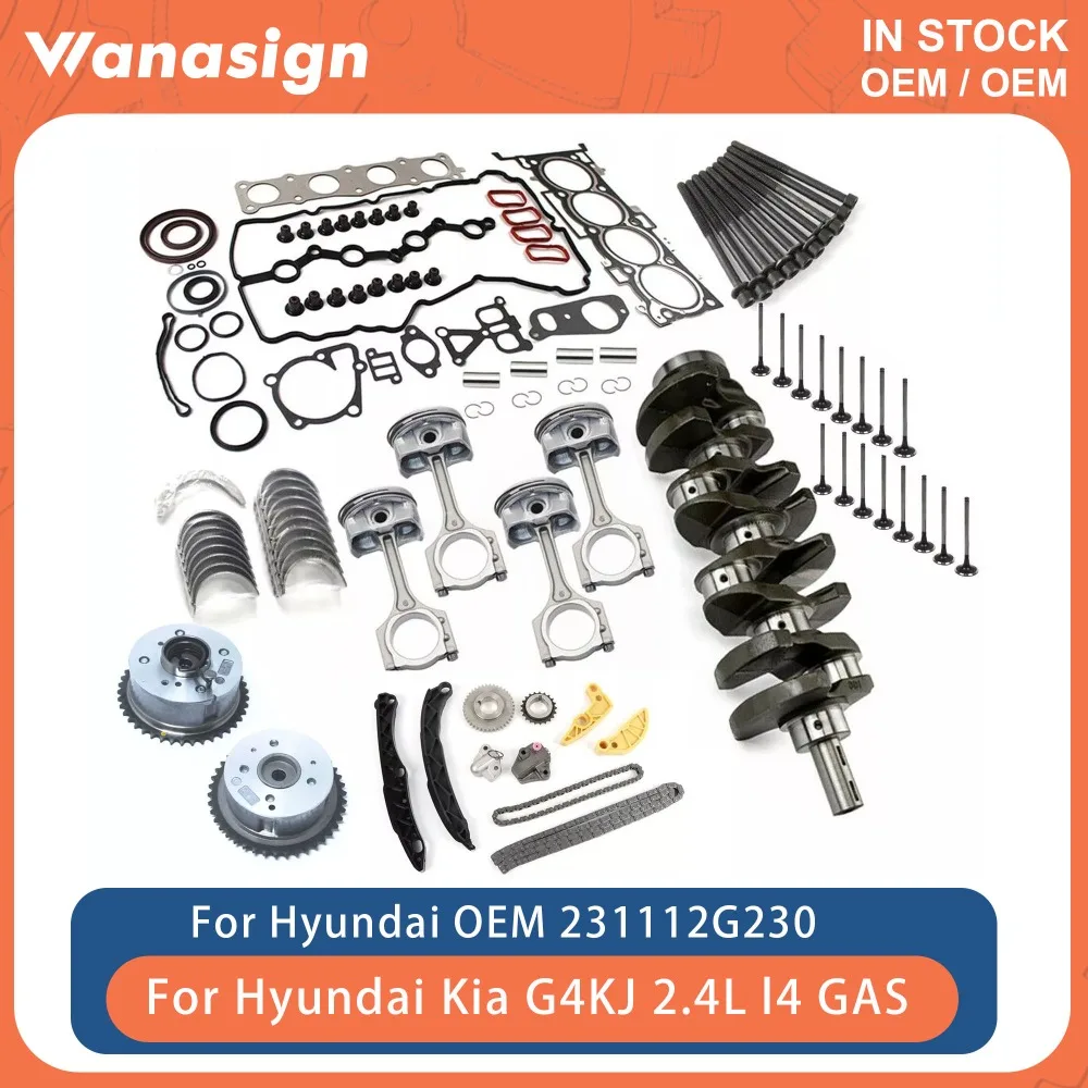 Engine Overhaul Rebuild Kit Crankshaft Rods Fit 2.4 L For Hyundai Kia Optima Tucson Santa Fe G4KJ 2.4L l4 GAS 06-20 23111-2G200
Engine Overhaul Rebuild Kit Crankshaft Rods Fit 2.4 L For Hyundai Kia Optima Tucson Santa Fe G4KJ 2.4L l4 GAS 06-20 23111-2G200