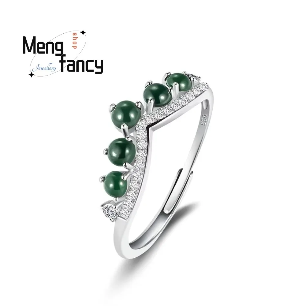 S925 Silver Inlaid Natural A-goods Jadeite Inkstone Crown Ring Exquisite Elegant Couple Luxury Fashion Fine Jewelry Holiday Gift
S925 Silver Inlaid Natural A-goods Jadeite Inkstone Crown Ring Exquisite Elegant Couple Luxury Fashion Fine Jewelry Holiday Gift